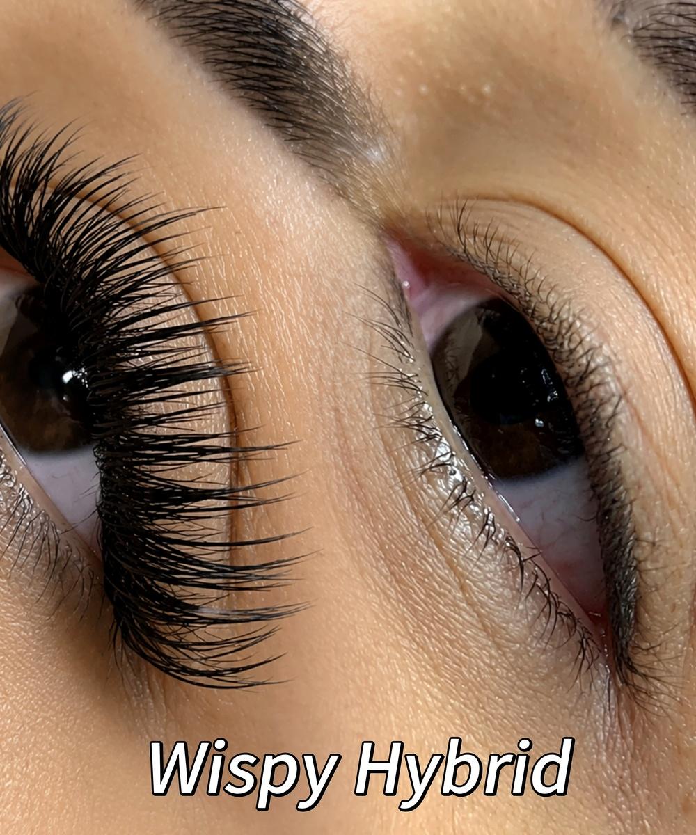 Wispy Hybrid lash extensions San Antonio